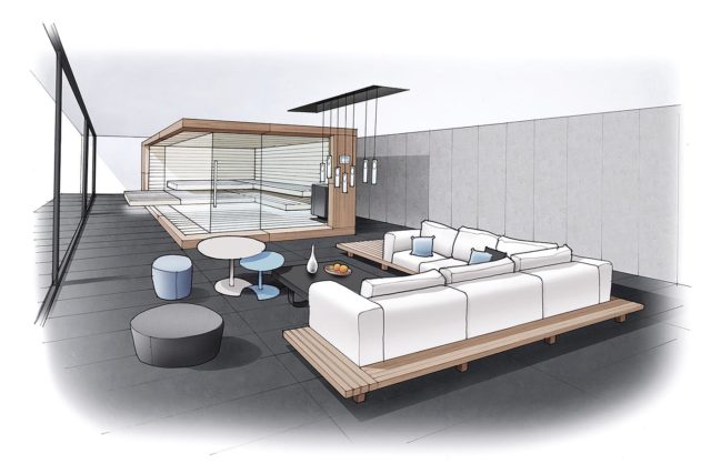 Startseite 16 Sauna zuhause Zeichnung Planung corso e1599112344333 | corso saunamanufaktur