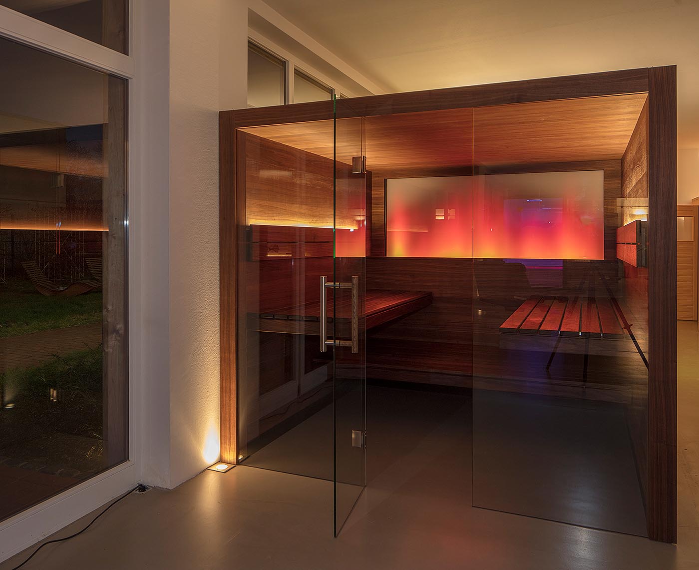 Sauna showroom Osnabrueck 8 Saunaausstellung Innensauna Nussbaum 1 | corso saunamanufaktur