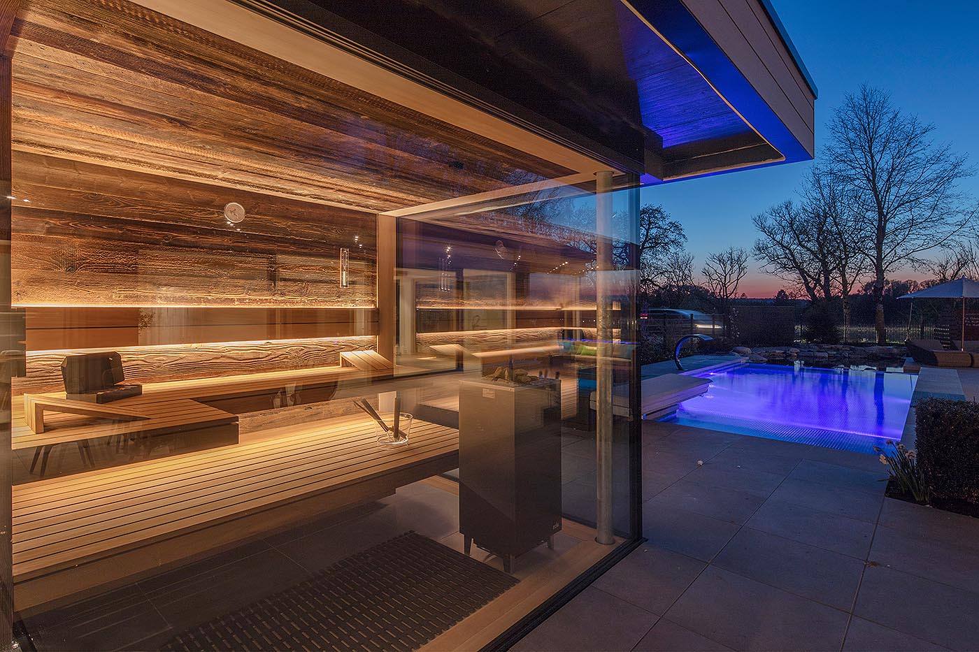 aussensauna premium gartensauna glas corso 1 | corso saunamanufaktur