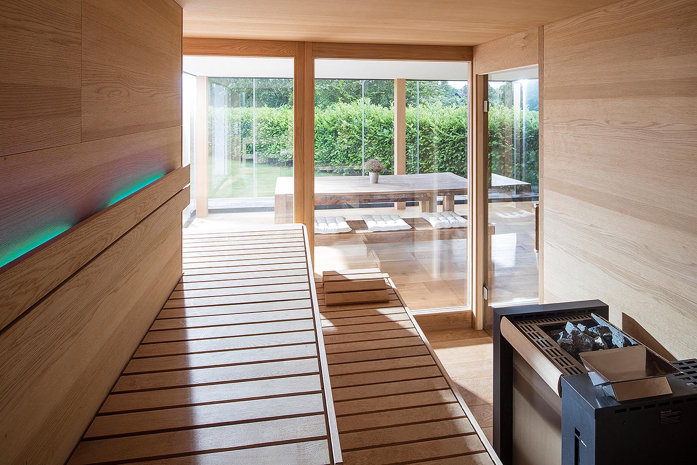 Gartensauna planen 8 corso design aussensauna mit wintergarten 5 | corso saunamanufaktur