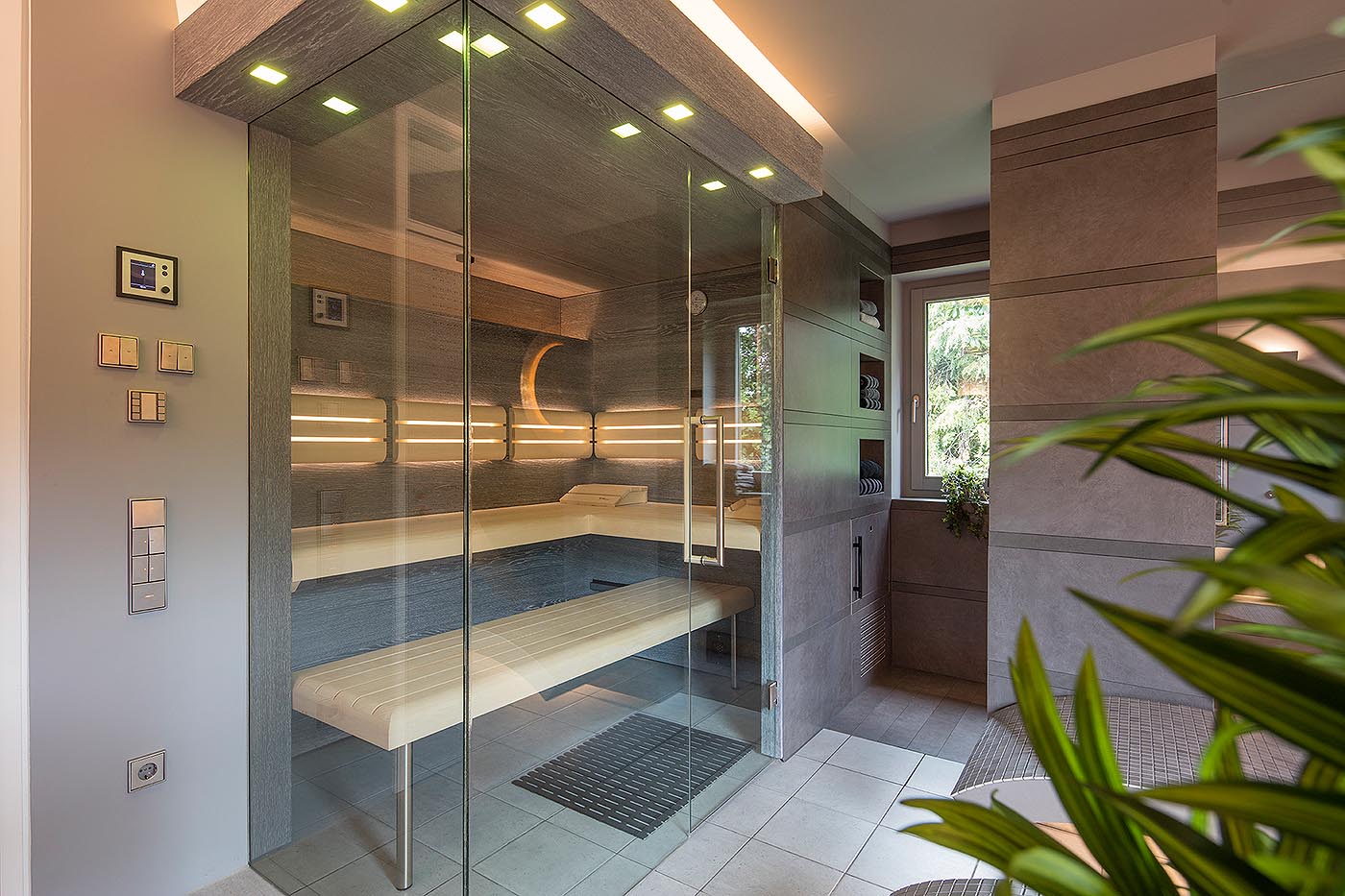 Einbausauna | Glasfront 2 innensauna design glasfront corso 2 | corso saunamanufaktur