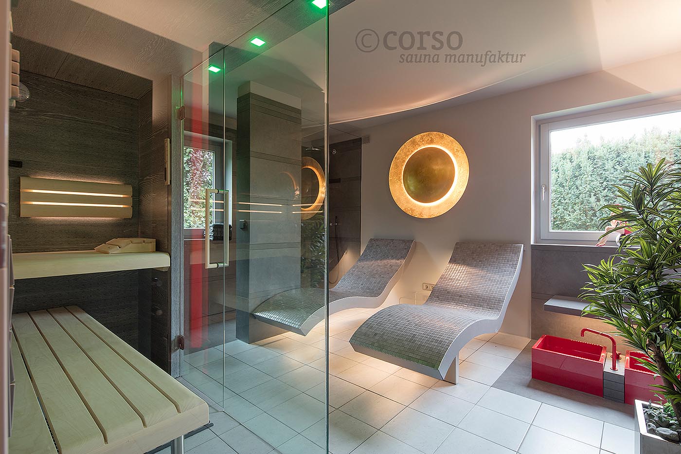 Einbausauna | Glasfront 4 innensauna design glasfront corso 4 | corso saunamanufaktur