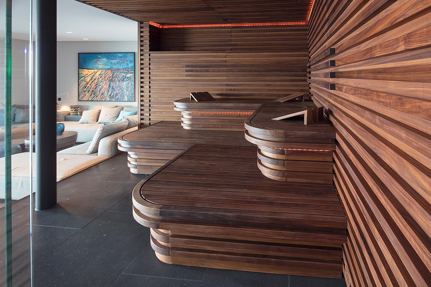 Nussbaum Design Sauna 8 luxus premium sauna nussbaum staebchen corso 1 | corso saunamanufaktur