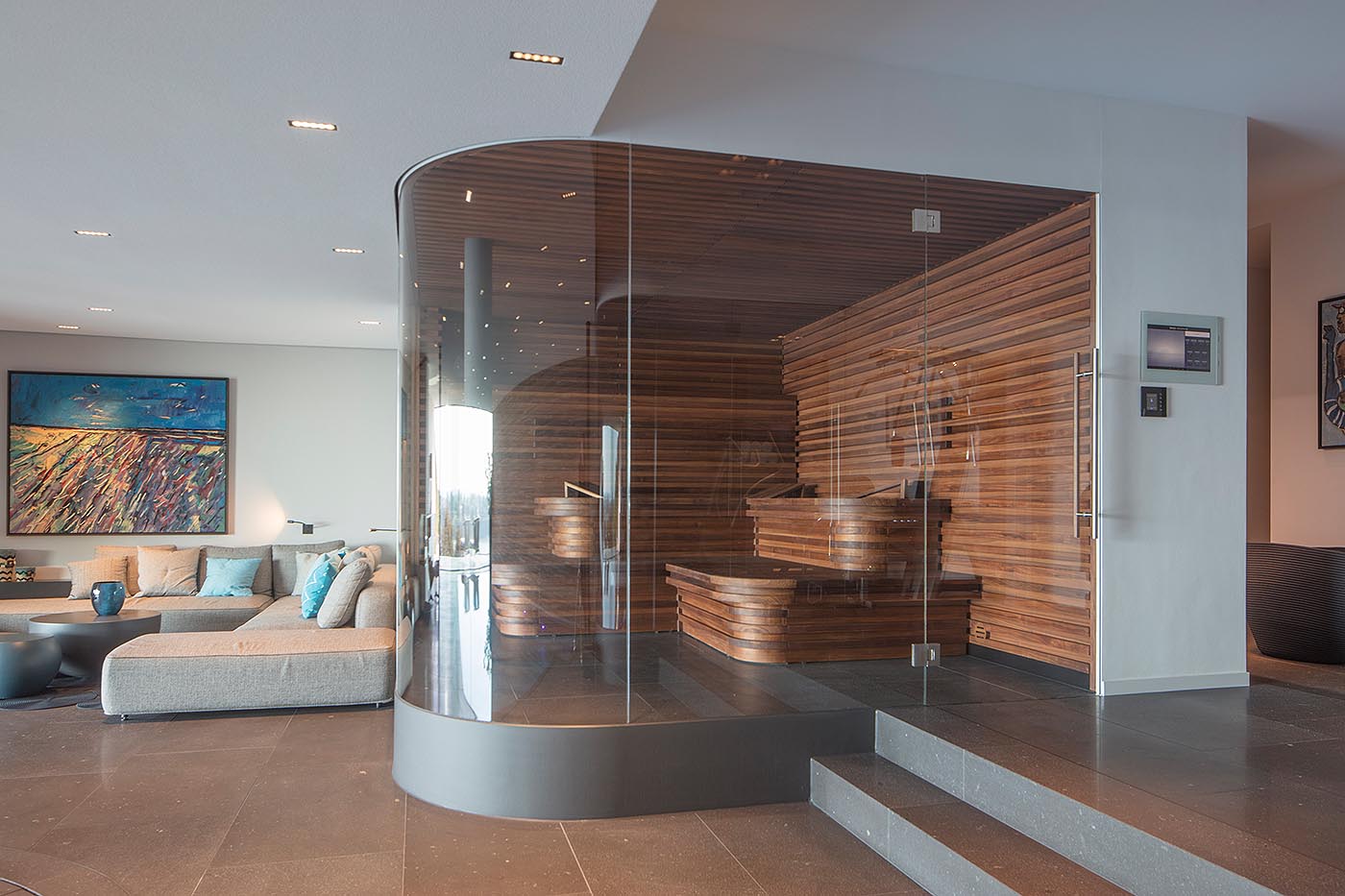 Nussbaum Design Sauna 2 luxus premium sauna nussbaum staebchen corso 4 | corso saunamanufaktur