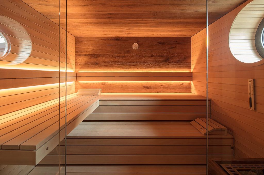 Collection de sauna LOUNGE 7 sauna zuhause glasfront hemlock corso 4 | corso saunamanufaktur