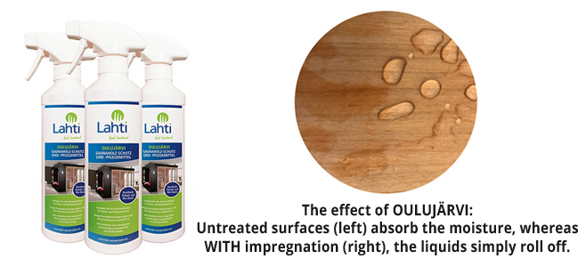 How to clean a sauna? 6 Sauna impregnation against stains from water and sweat. Bio-based care and impregnation product especially for the use on sauna wood.