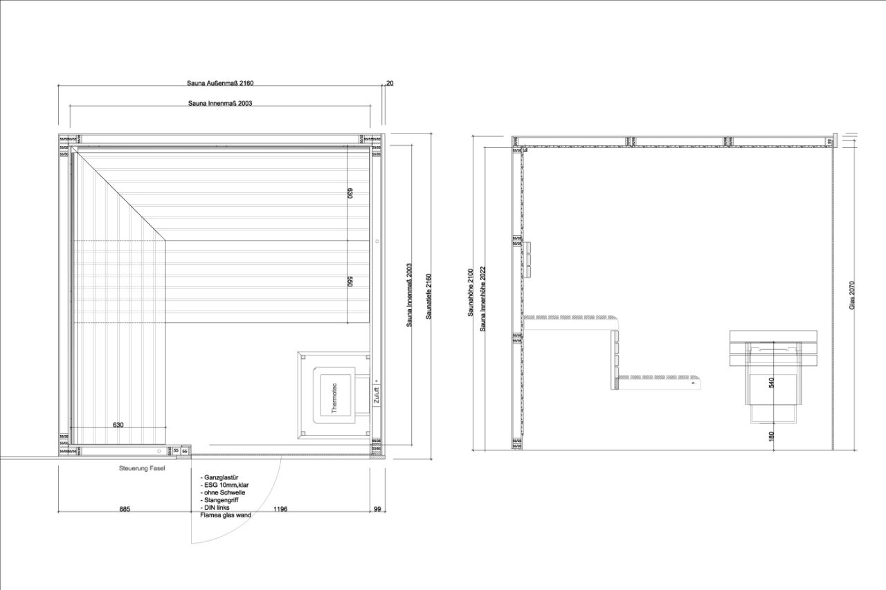 Sauna Angebote | Design Sauna Espe 7 Sauna kaufen Angebot Espe Glas | corso saunamanufaktur