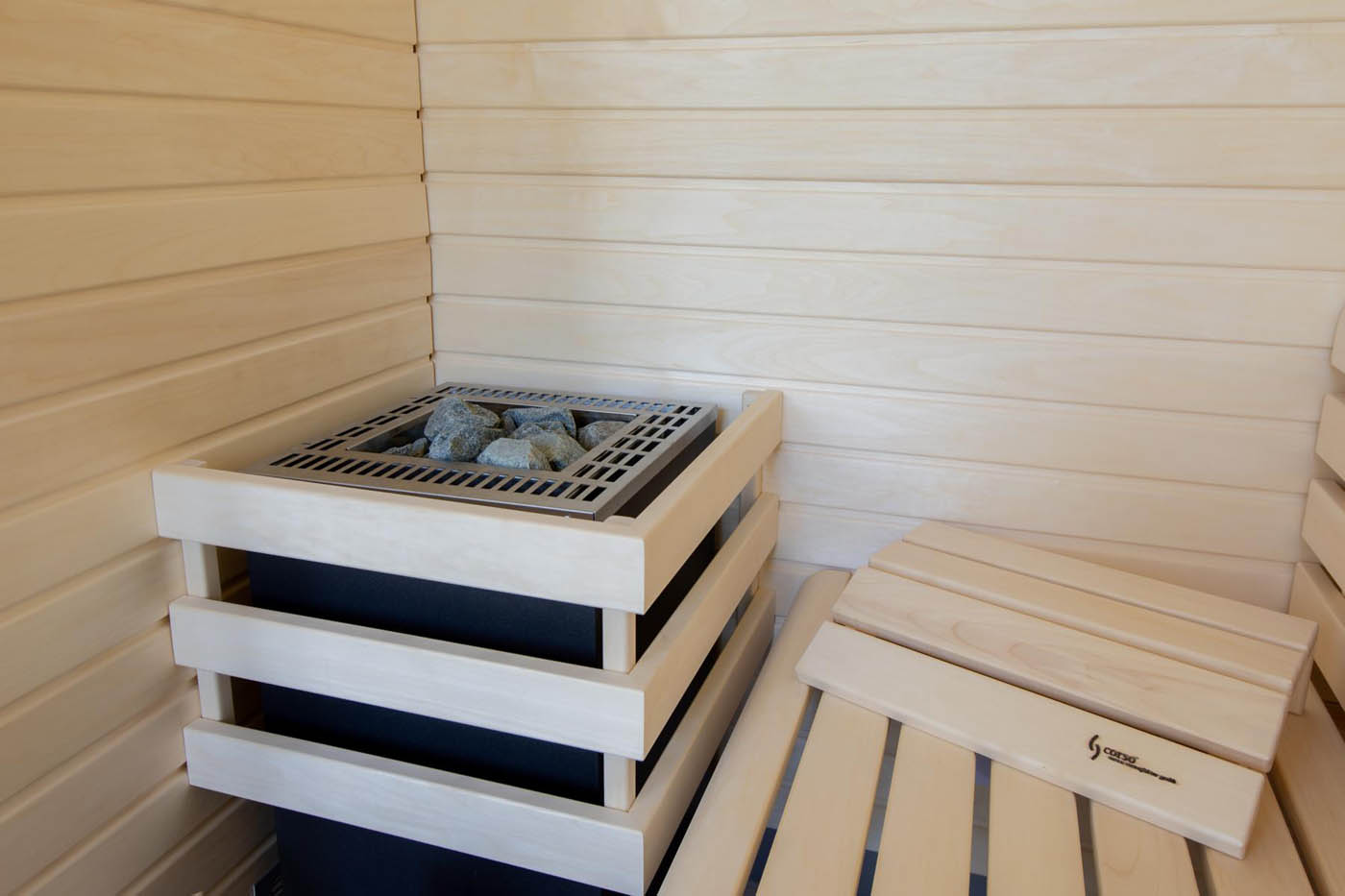 Helle Sauna mit Glasecke 10 corso helle Designsauna Glasecke | corso saunamanufaktur