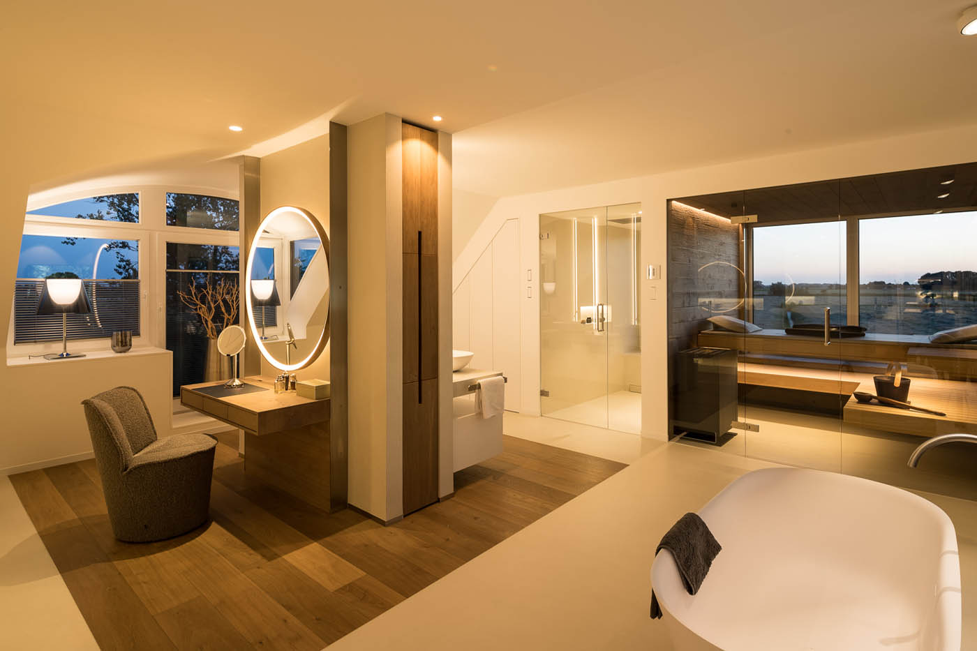 Innensauna mit Außenblick 8 designsauna glas mondsee corso 11 | corso saunamanufaktur