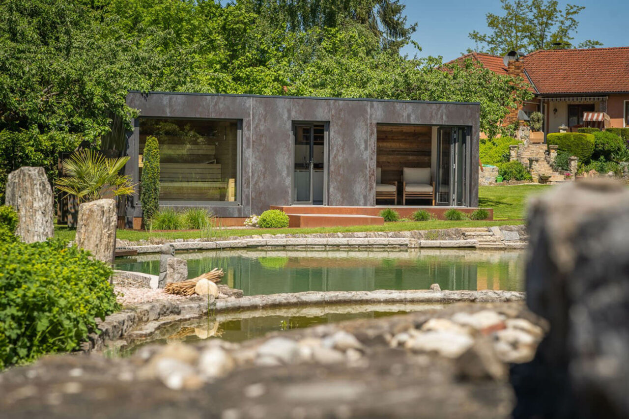 Saunahaus SPACUBE 1 Aussensauna Spa Cube 1 | corso saunamanufaktur