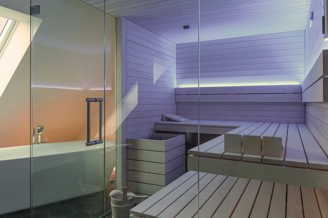 Klare Linien: Sauna mit Glasfront 3 helle sauna glasfront 2 | corso saunamanufaktur