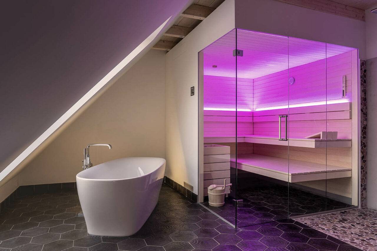 Klare Linien: Sauna mit Glasfront 5 helle sauna glasfront 4 | corso saunamanufaktur