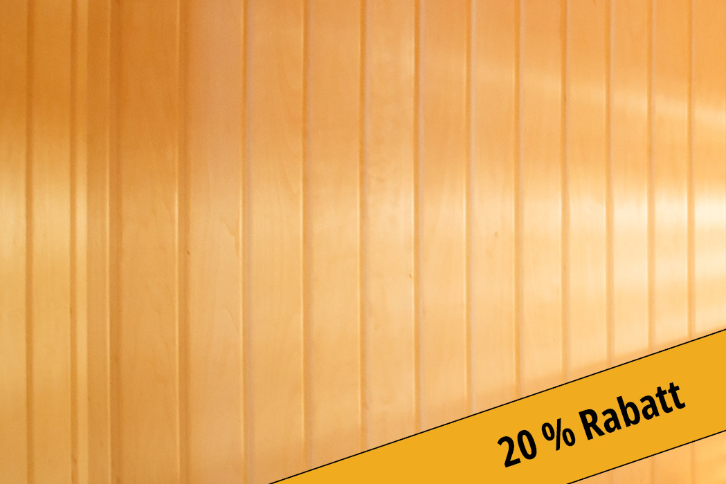 Sauna Angebote | Sauna in heller Espe 3 Ausstellungstueck Angebot mit Rabatt | corso saunamanufaktur