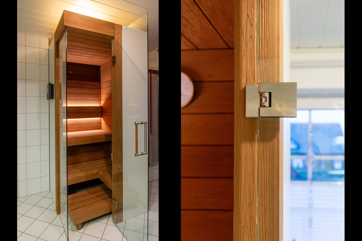 Sauna Angebote | 1-Person-Sauna 19 Outlet Sonderangebot Abverkauf 1-Person-Sauna mit Glas und indirekter Beleuchtung