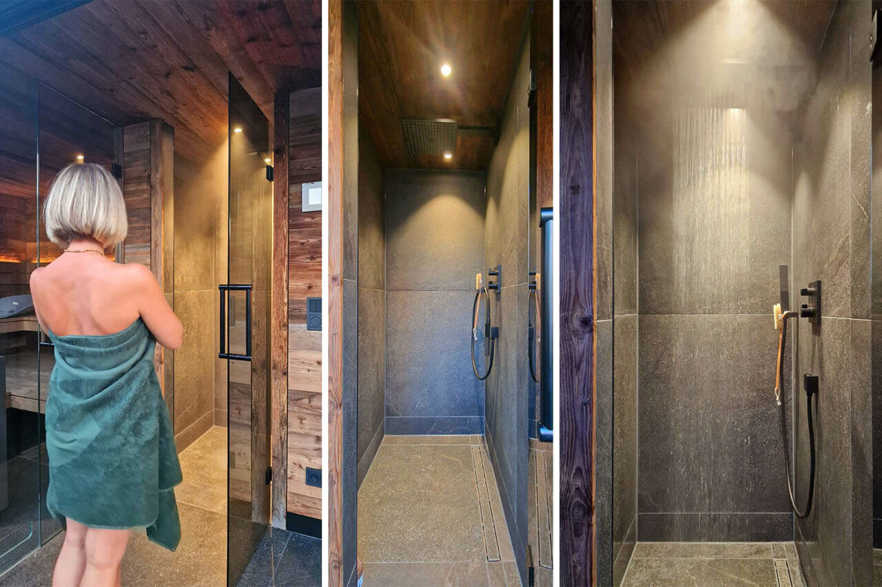 Gartensauna mit Daybed und Dusche 9 aussensauna altholz ruheraum dusche 17 | corso saunamanufaktur